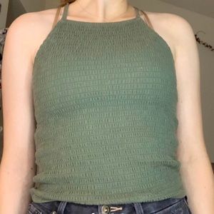 hollister green cross back tank top